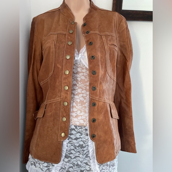 Danier Jackets & Coats Danier Szs M Snap Button Vintage Tan Brown